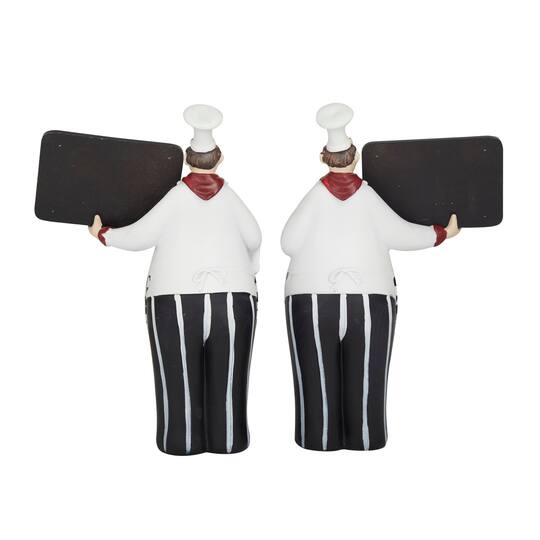 Polystone Chef with Horizontal Chalkboard Sign Set